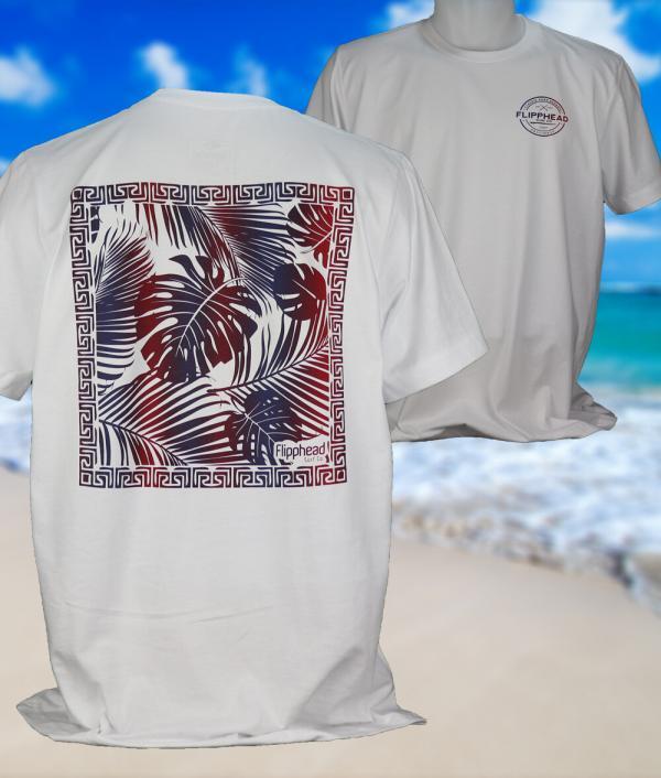 Flipphead palm leaves 978 Graphic Tee and surf t shirts, in the Mens Clothing Department